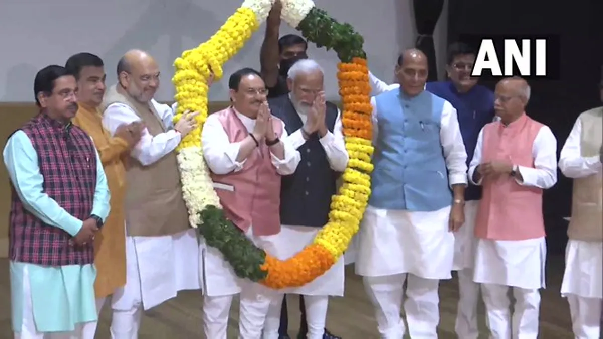बीजेपी संसदीय दल की मीटिंग में प्रधानमंत्री नरेंद्र मोदी- India TV Hindi