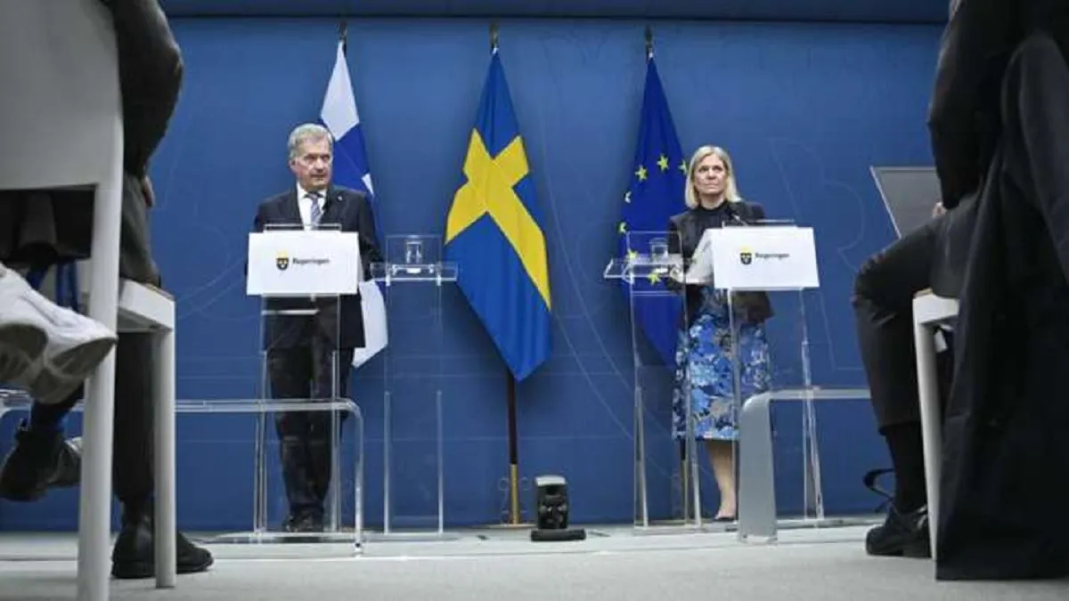 President of Finland Sauli Niinisto, left, and Swedish Prime Minister Magdalena Andersson - India TV Hindi