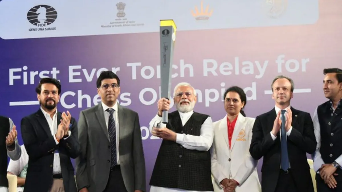 PM Narendra Modi launched 44th Chess Olympiad Torch Relay...- India TV Hindi