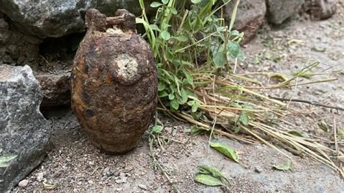 Old grenade found submerged in water down the DND Flyover, New Delhi- India TV Hindi