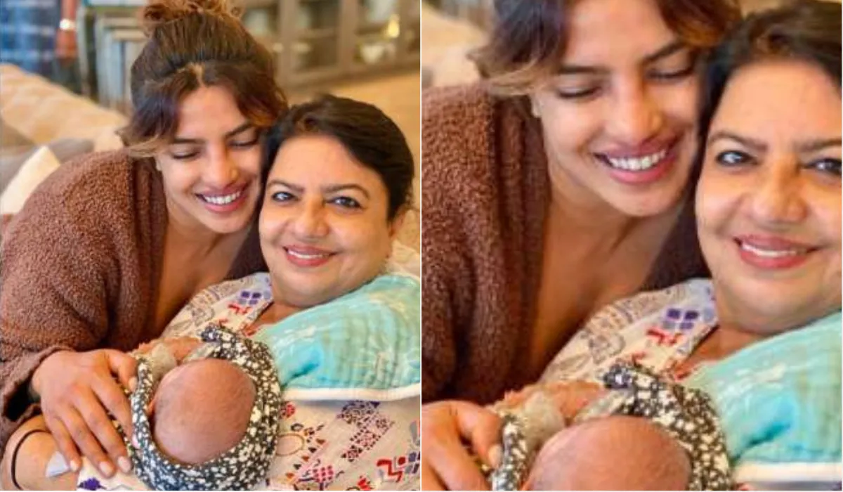 मां और बेटी के साथ प्रियंका चोपड़ा- India TV Hindi