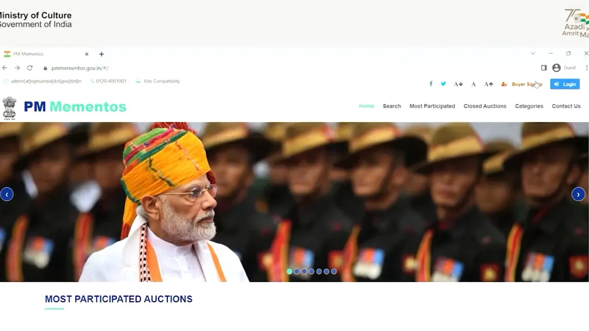 Auction of over 1,200 gifts received by PM Modi begins- India TV Hindi