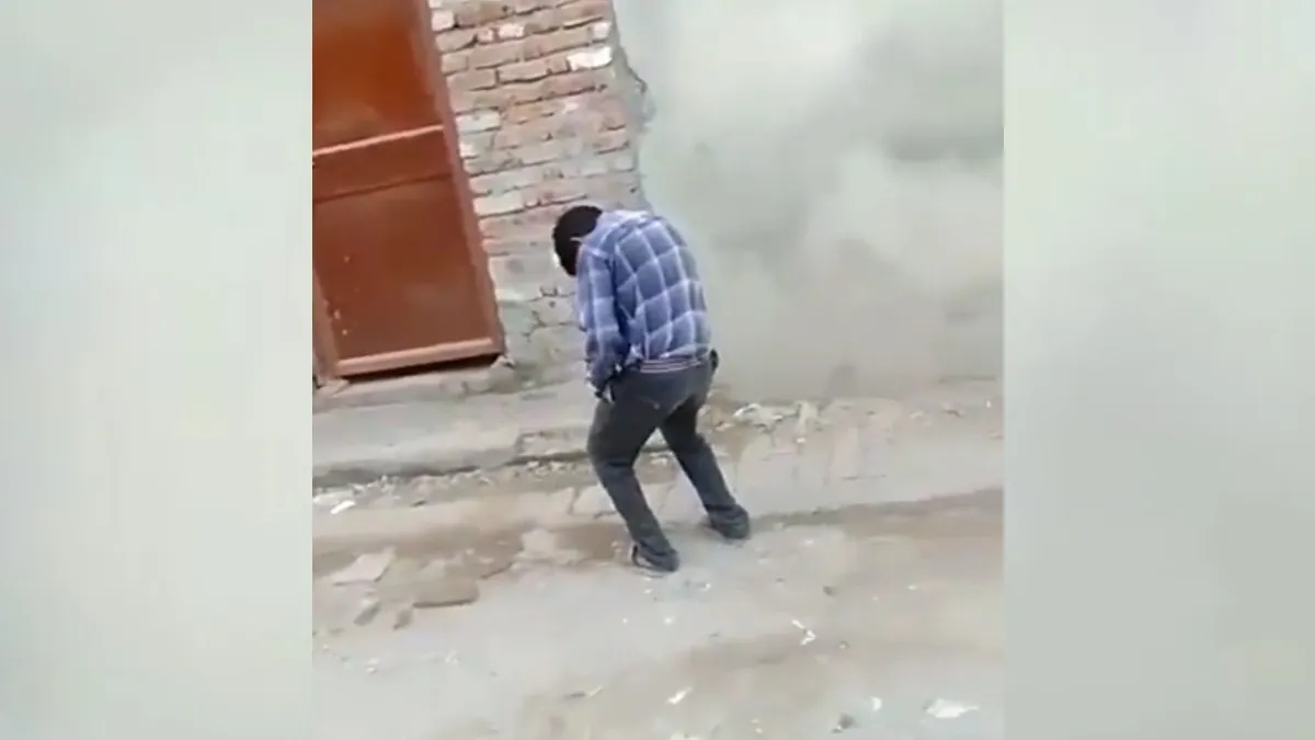 Video grab of the drug addicted man from Amritsar- India TV Hindi