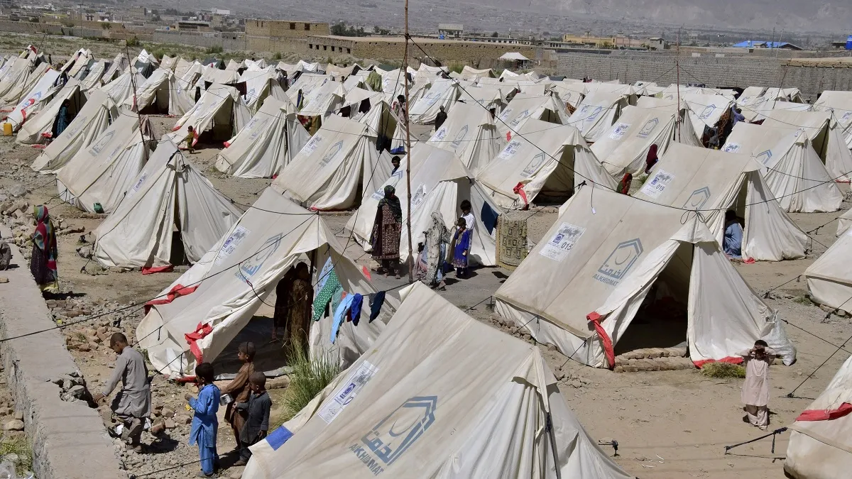 Flood Victims Tents at a relief camp in Dasht near Quetta- India TV Hindi