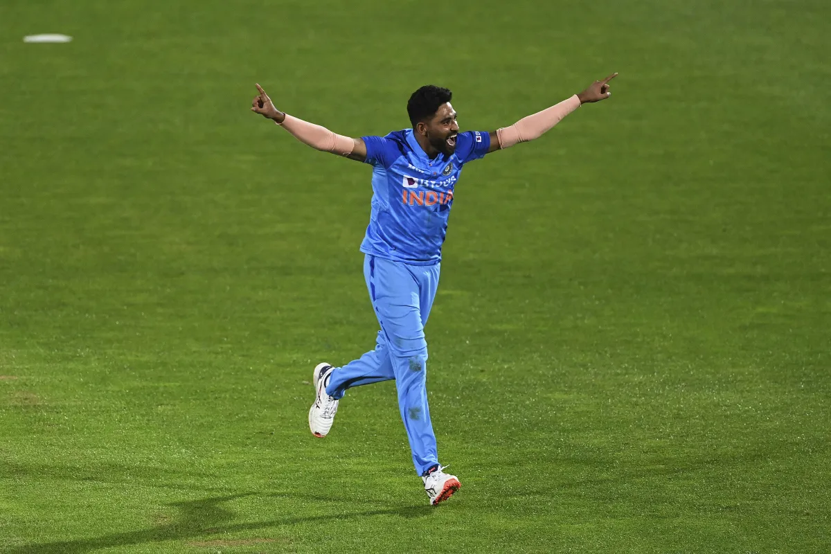 Mohammed Sira celebrating a New Zealand wicket in third...- India TV Hindi