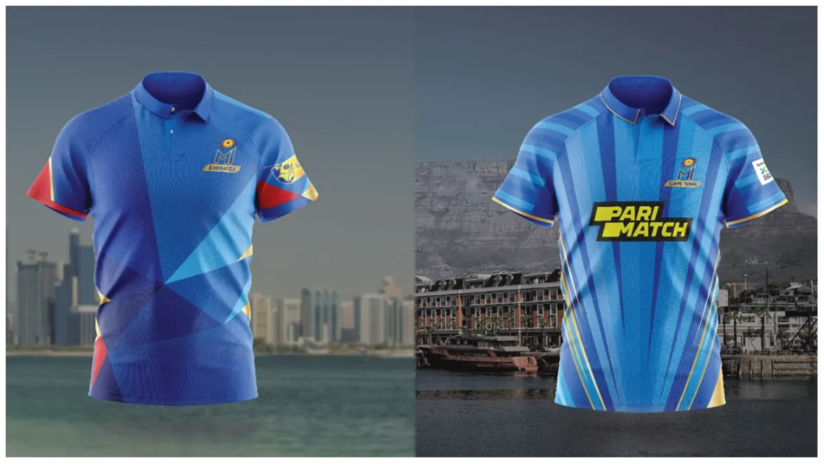 MI Global unveiled the official playing kits that its two new teams  MI Emirates and MI Cape Town- India TV Hindi