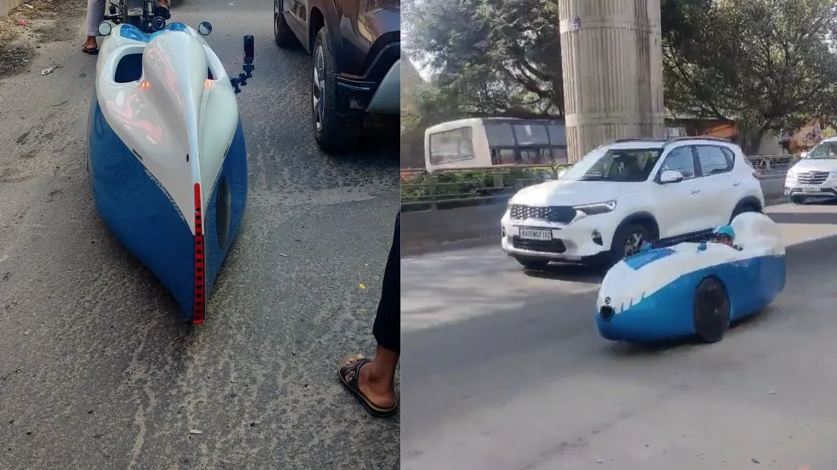 Strange vehicle seen on bengaluru road- India TV Hindi