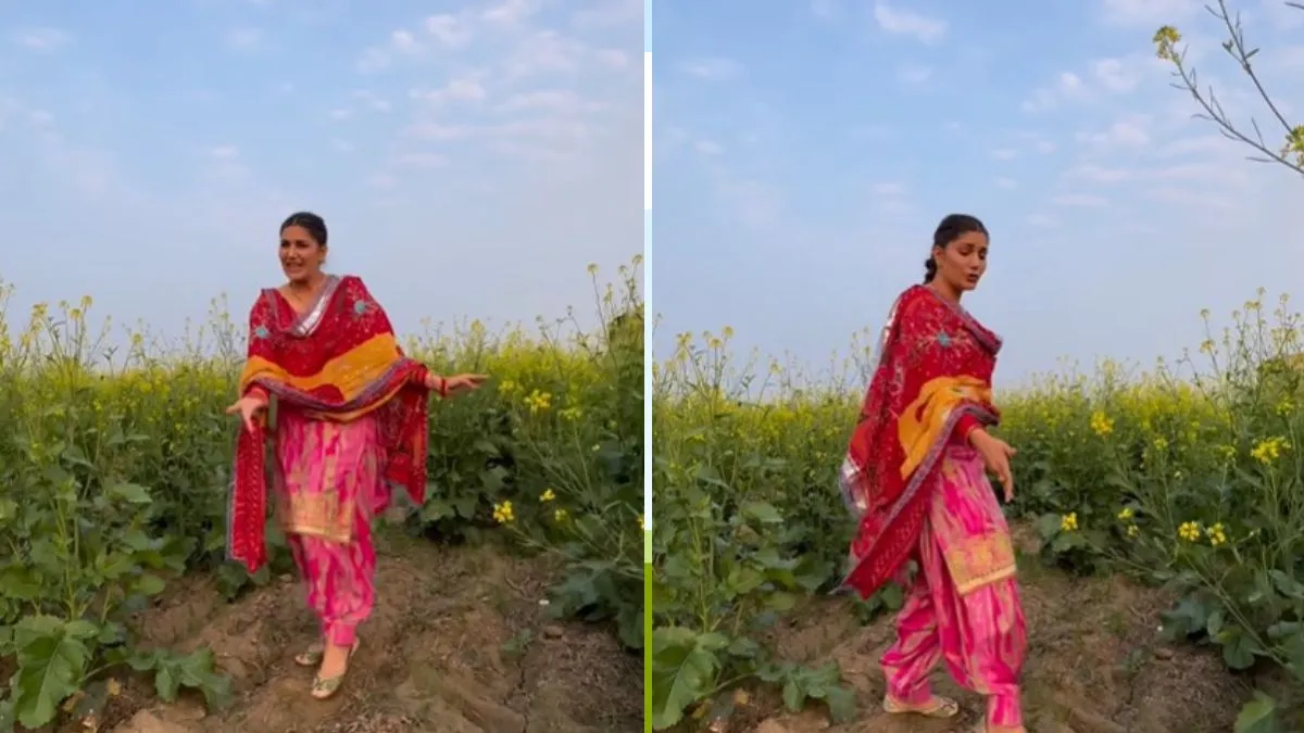 सरसों के खेत में डांस करती हुई दिखीं सपना चौधरी।- India TV Hindi