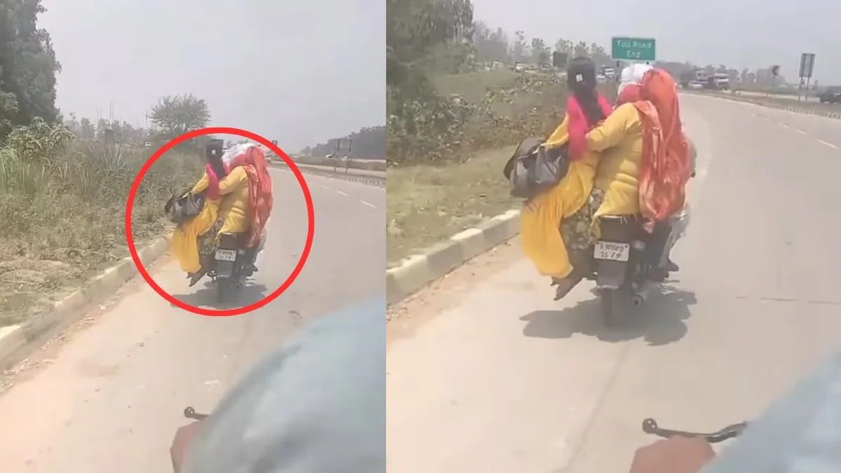 Traveling like this on a bike can be very dangerous- India TV Hindi