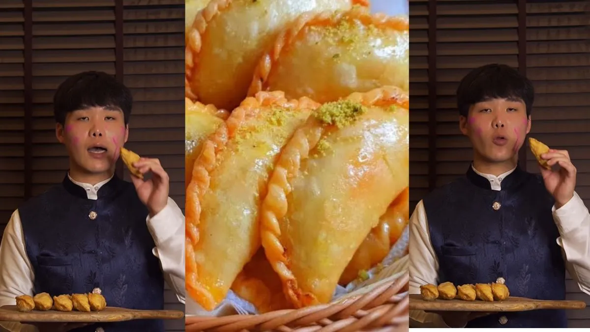 A South Korean chef made gujiya- India TV Hindi