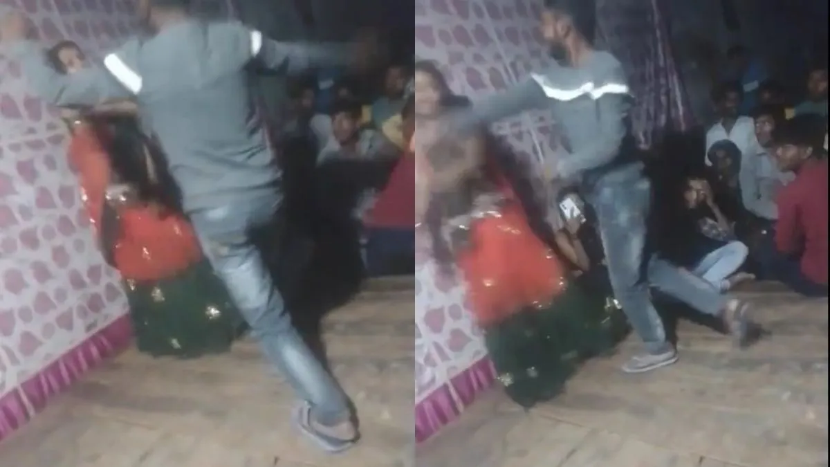 डांसर को थप्पड़ मारता हुआ युवक।- India TV Hindi