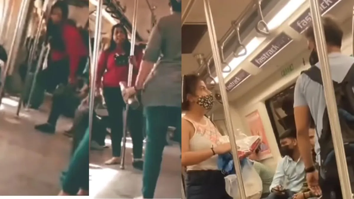  fight Delhi Metro goes viral- India TV Hindi