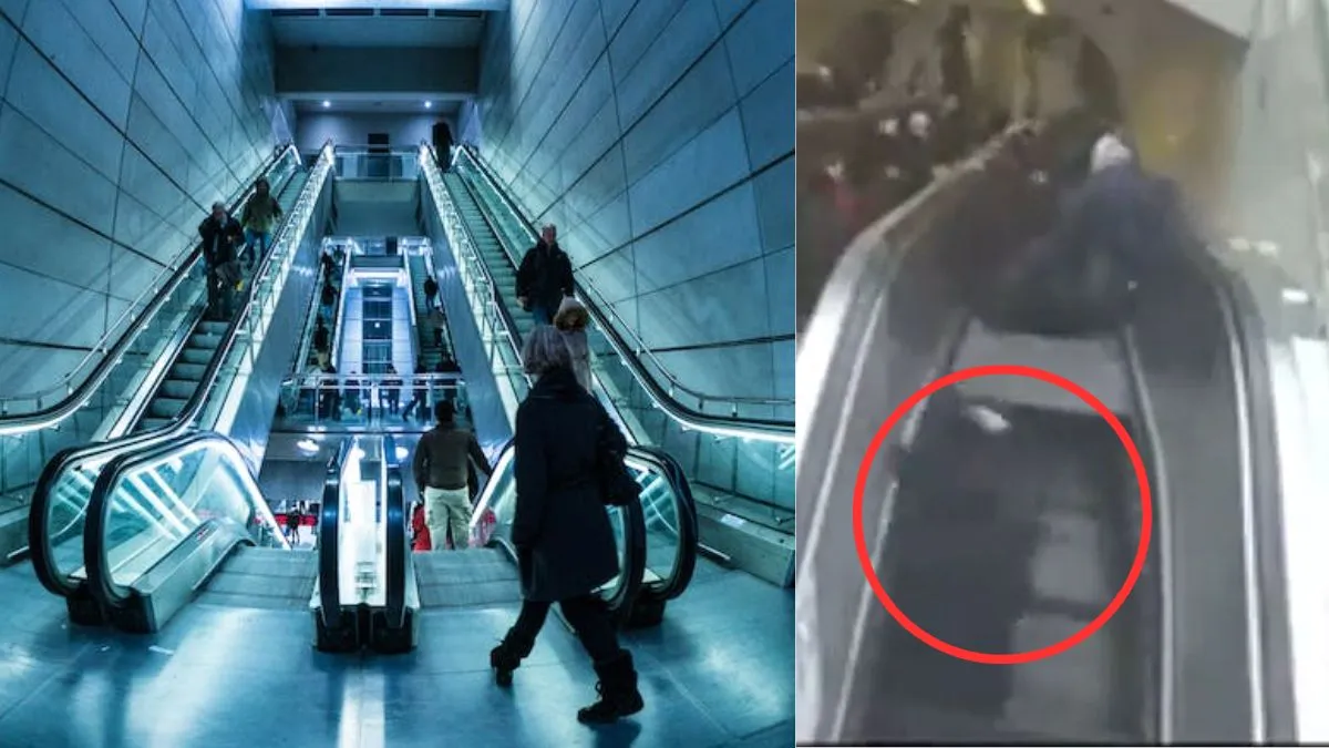 escalator viral video- India TV Hindi