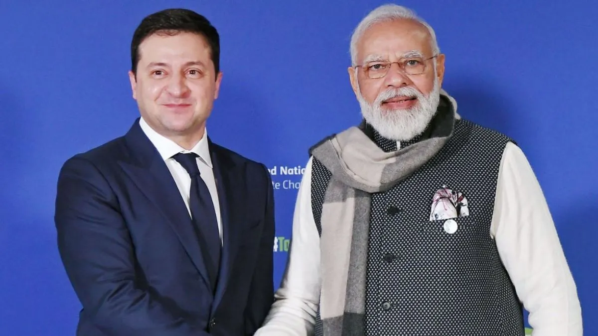 यूक्रेन के राष्ट्रपति वोलोदिमीर जेलेंस्की और भारत के प्रधानमंत्री नरेंद्र मोदी - India TV Hindi