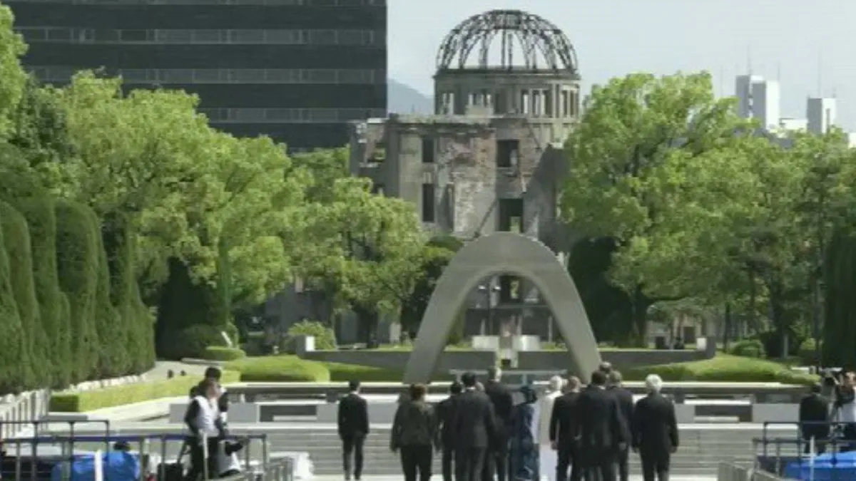 हिरोशिमा शांति स्मारक पहुंचे पीएम मोदी और अन्य नेता- India TV Hindi