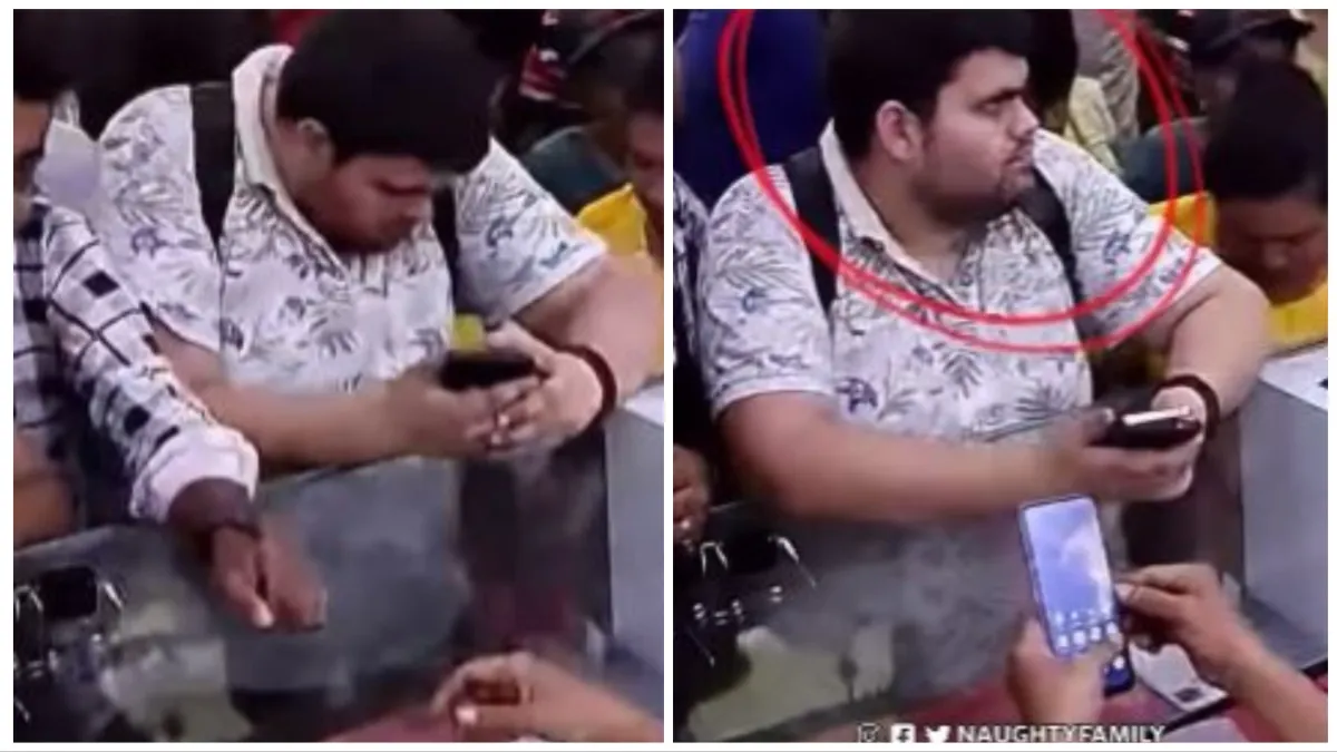 Chor Ka Video MAN THEFT iphone in showroom live video caught on cctv video may blow your mind google- India TV Hindi