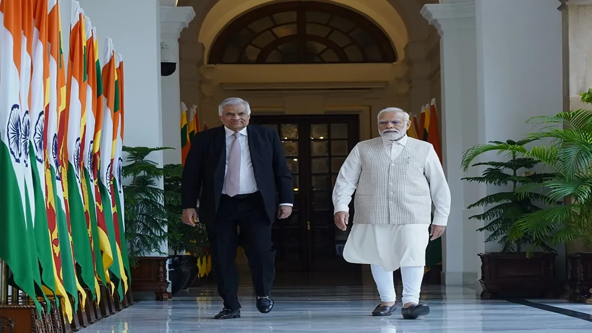 श्रीलंका के राष्ट्रपति रानिल विक्रमसिंघे और भारत के पीएम नरेंद्र मोदी। - India TV Hindi