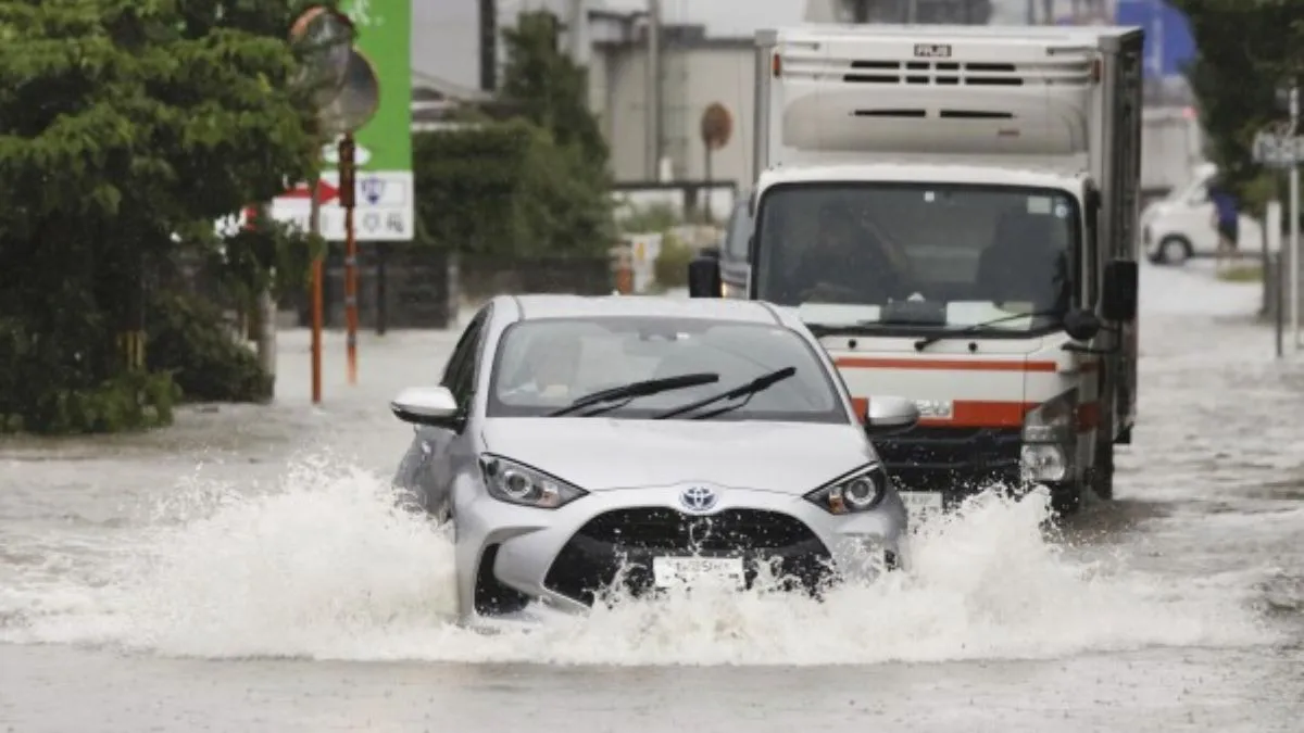 जापान में भारी बारिश का एक दृश्य।- India TV Hindi