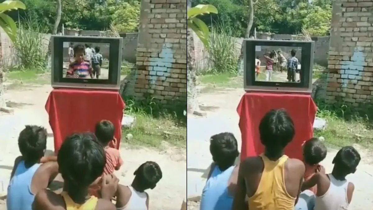 मैच देखते हुए बच्चे।- India TV Hindi