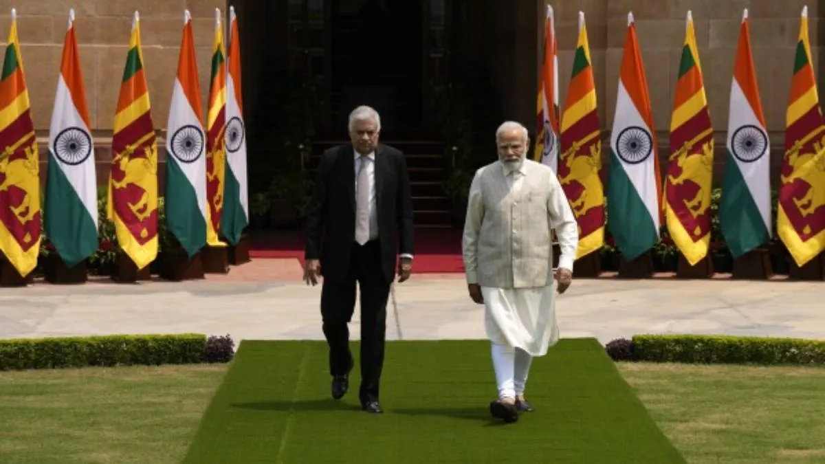 पीएम मोदी के साथ श्रीलंका के राष्ट्रपति रानिल विक्रम सिंघे- India TV Hindi