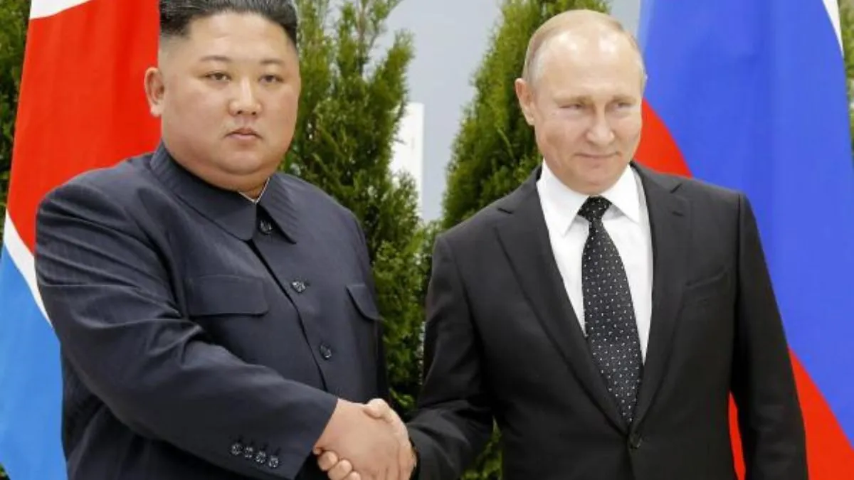 रूसी राष्ट्रपति पुतिन और उत्तर कोरिया के नेता किम जोंग उन।- India TV Hindi