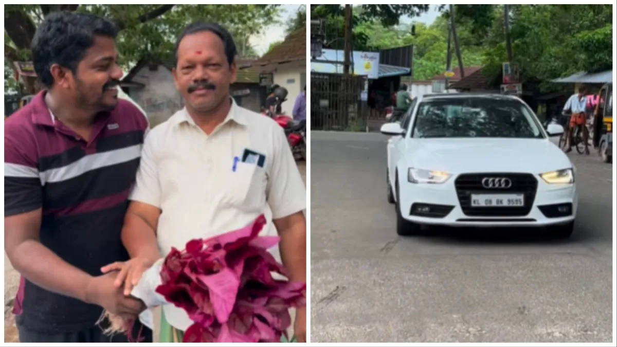 kerala farmer goes to sell vegetables sitting in an Audi the car worth Rs 52 lakh is amazing watch t- India TV Hindi