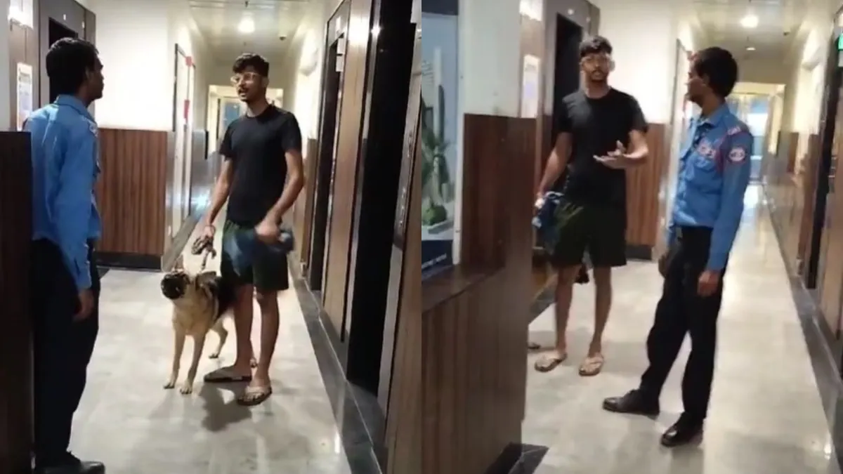 लिफ्ट में कुत्ता ले जाने को लेकर बवाल- India TV Hindi