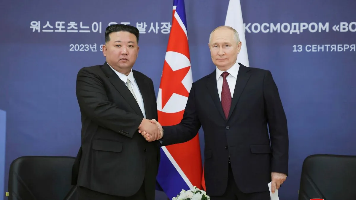 रूसी राष्ट्रपति पुतिन और उत्तर कोरिया के नेता किम जोंग उन।- India TV Hindi