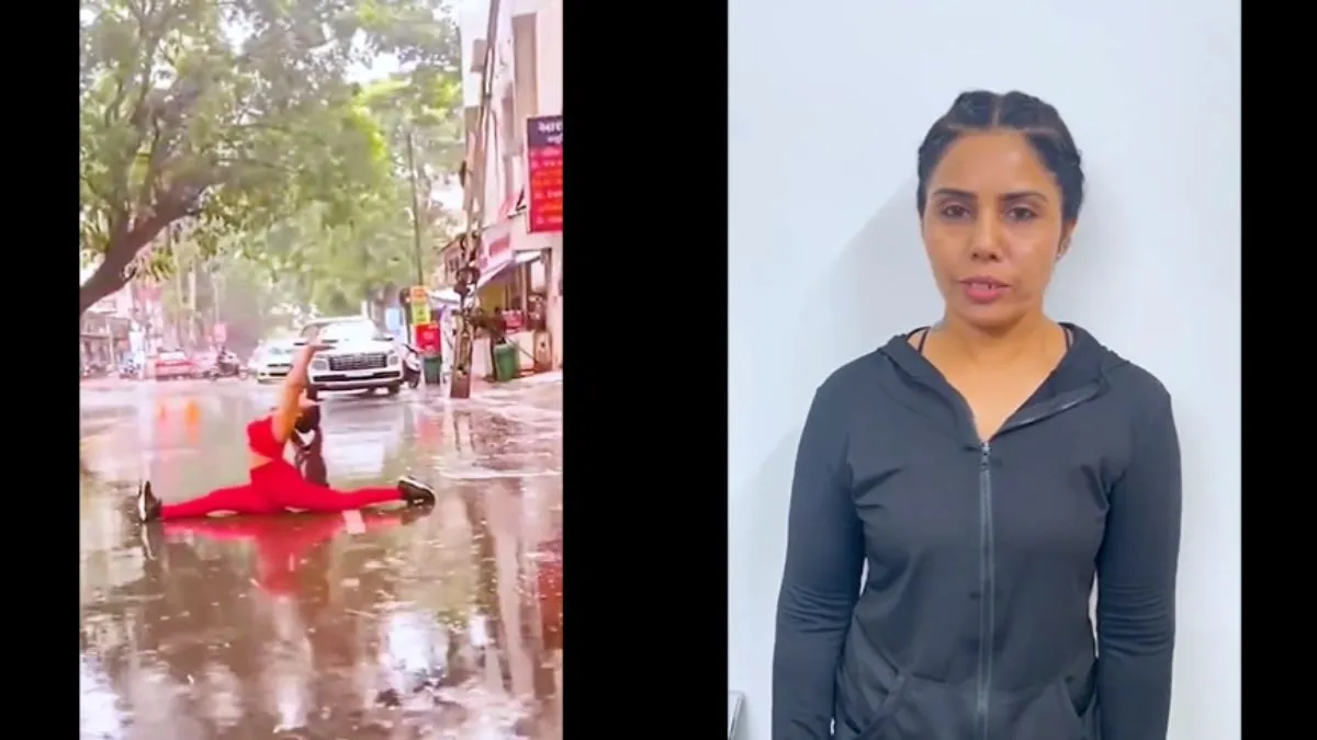 बीच सड़क पर योगा करना महिला को पड़ा भारी- India TV Hindi
