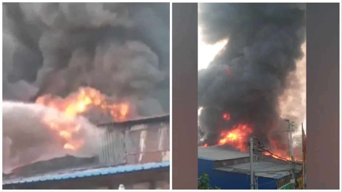 howrah Fire broke out in a warehouse located next to a petrol pump in the Shibpur Forsa Road - India TV Hindi