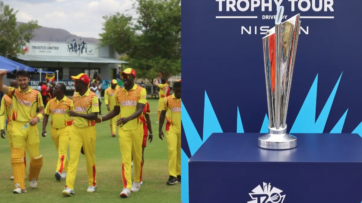 Uganda Cricket Team And T20 World Cup Trophy- India TV Hindi
