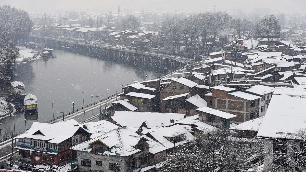 कश्मीर में हुई ताजा बर्फबारी।- India TV Hindi