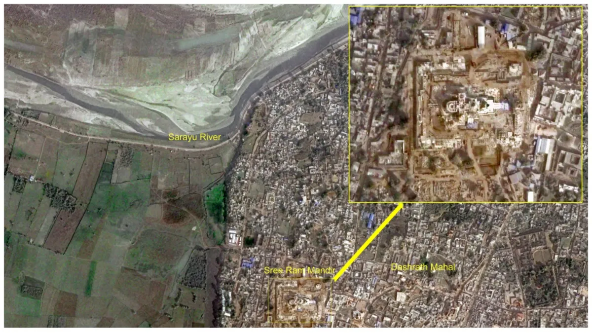ISRO's satellite captured a spectacular picture OF ram mandir and ayodhya from space- India TV Hindi