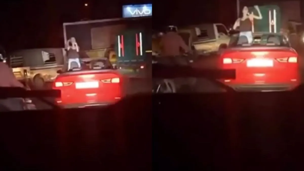 चलती कार में डांस करती हुई लड़की- India TV Hindi