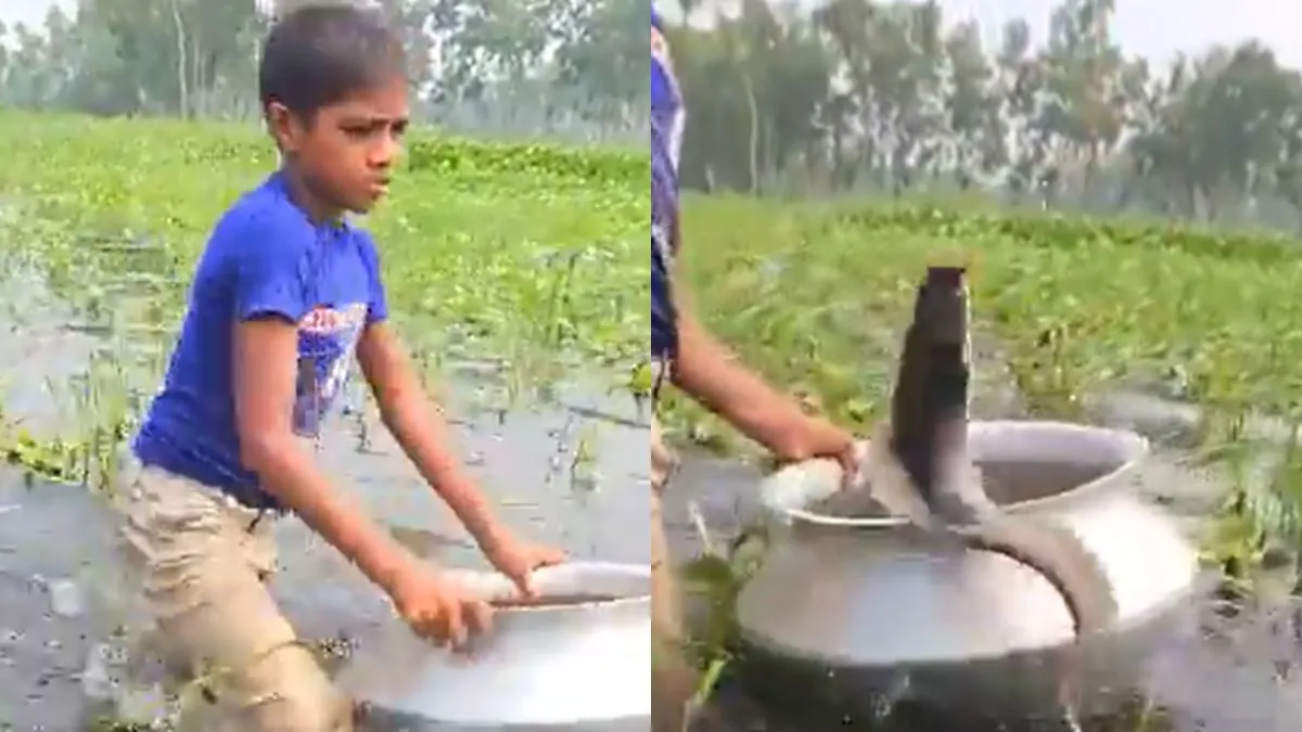 मछली पकड़ते हुए लड़का।- India TV Hindi