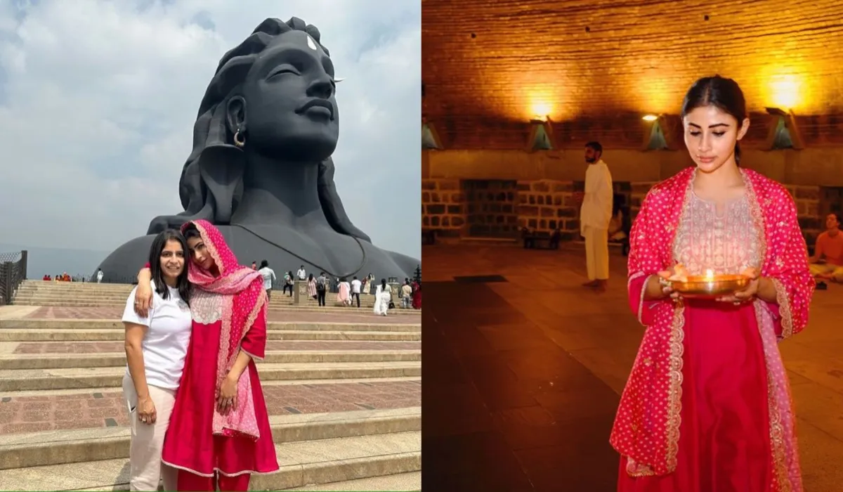 mouni roy does water anointment of adiyogi shiva mandir in tamilnadu- India TV Hindi