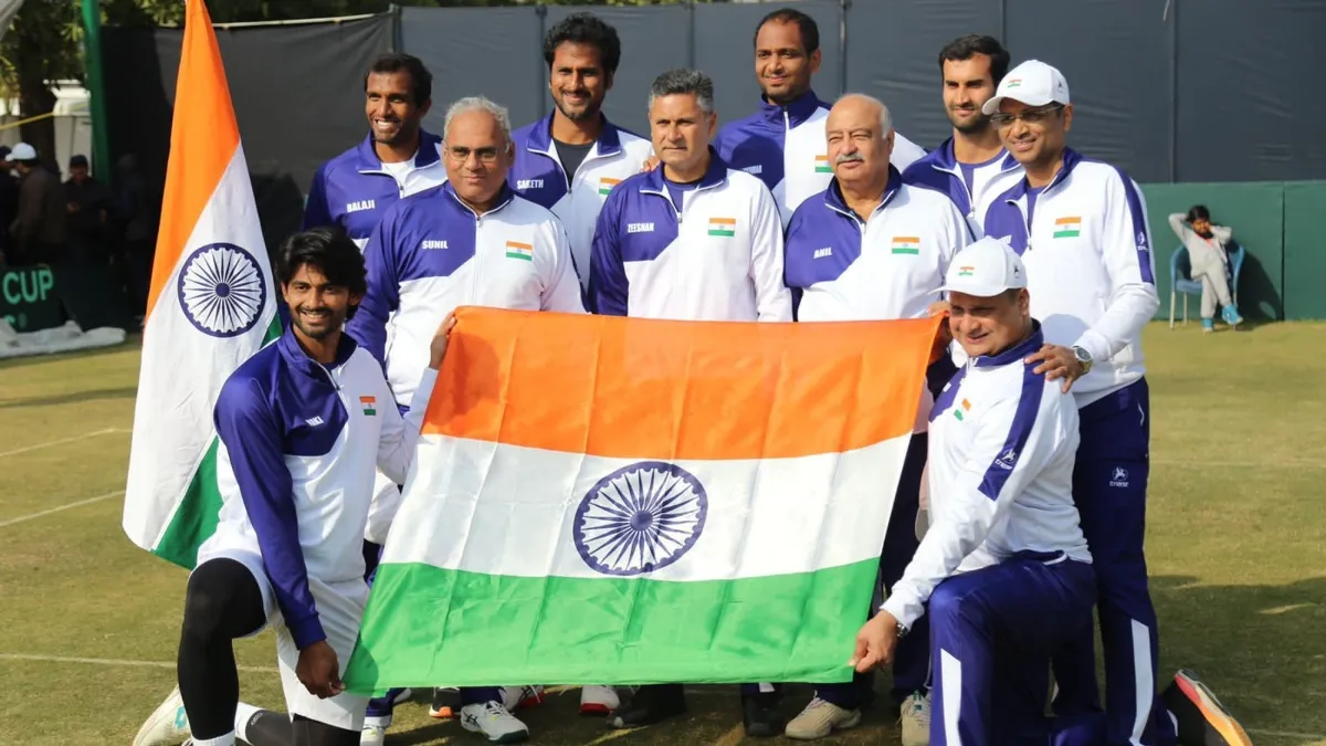 Indian Tennis team after beating Pakistan- India TV Hindi