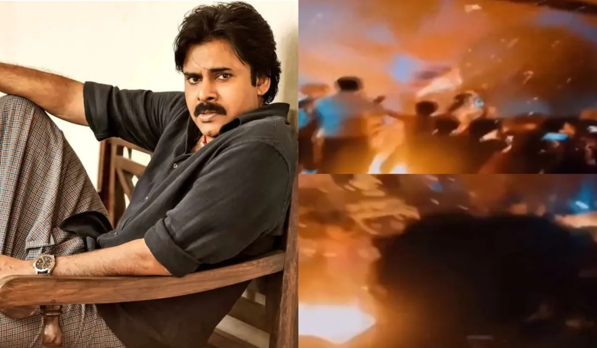 Pawan Kalyan fans light a fire inside theater film Cameraman Gangatho Rambabu re release- India TV Hindi