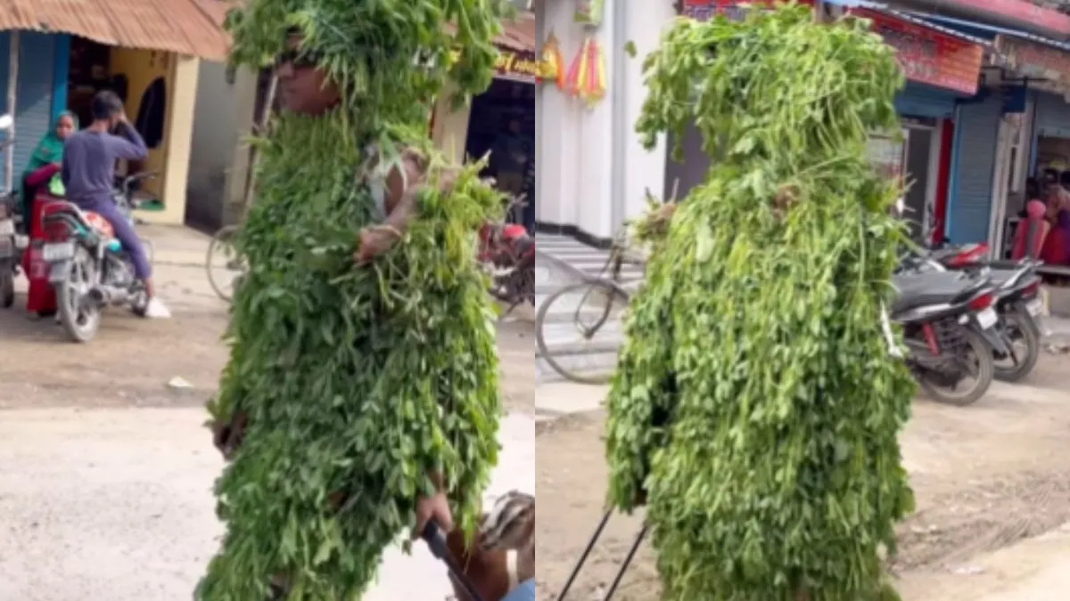 Man seen wearing strange dress - India TV Hindi
