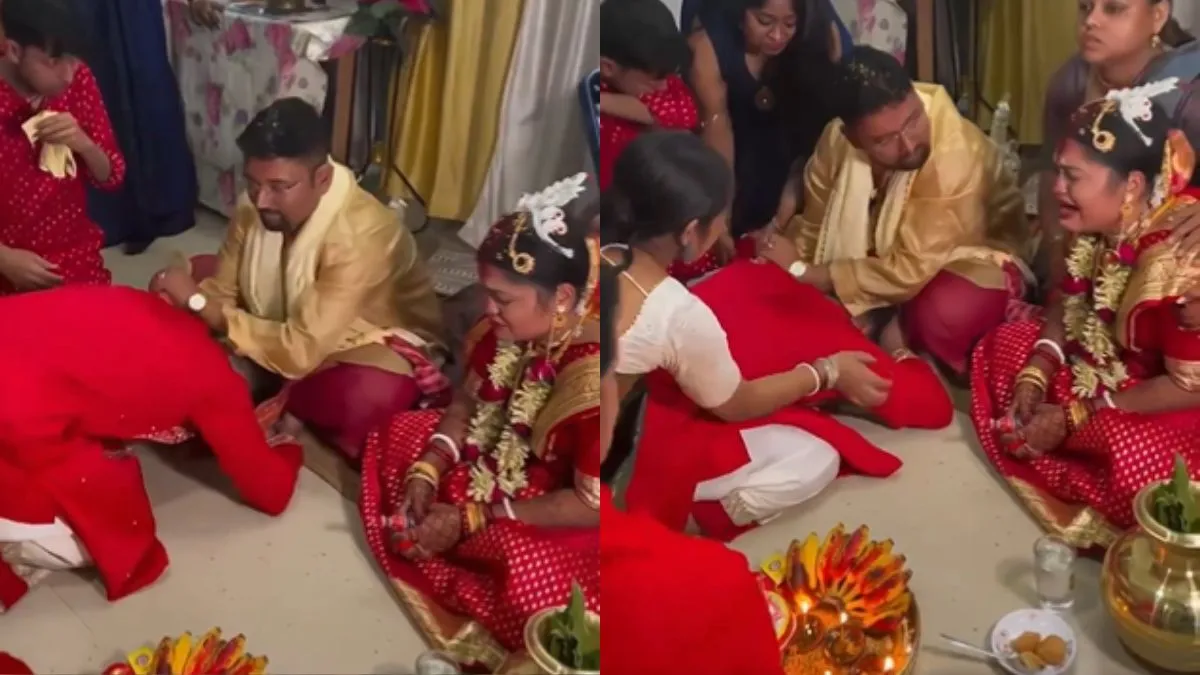 जीजा जी के पैरों में गिरकर रोता हुआ दुल्हन का भाई- India TV Hindi