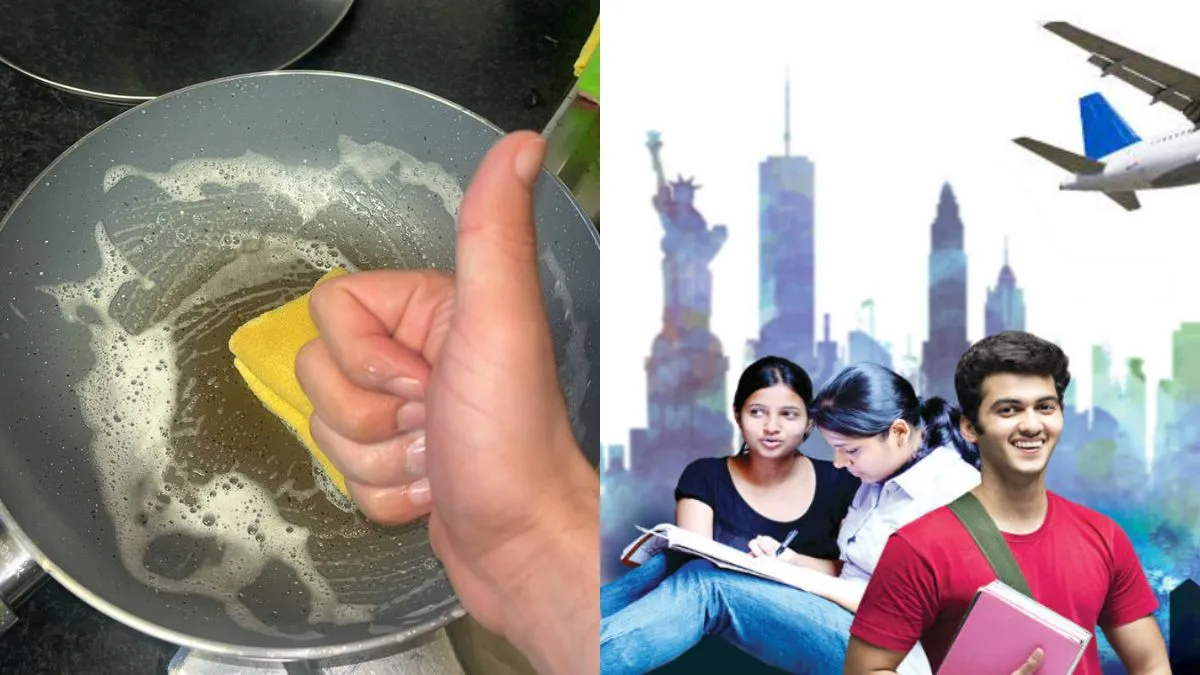 विदेश पढ़ने गए छात्र को धोना पड़ रहा है बर्तन। - India TV Hindi