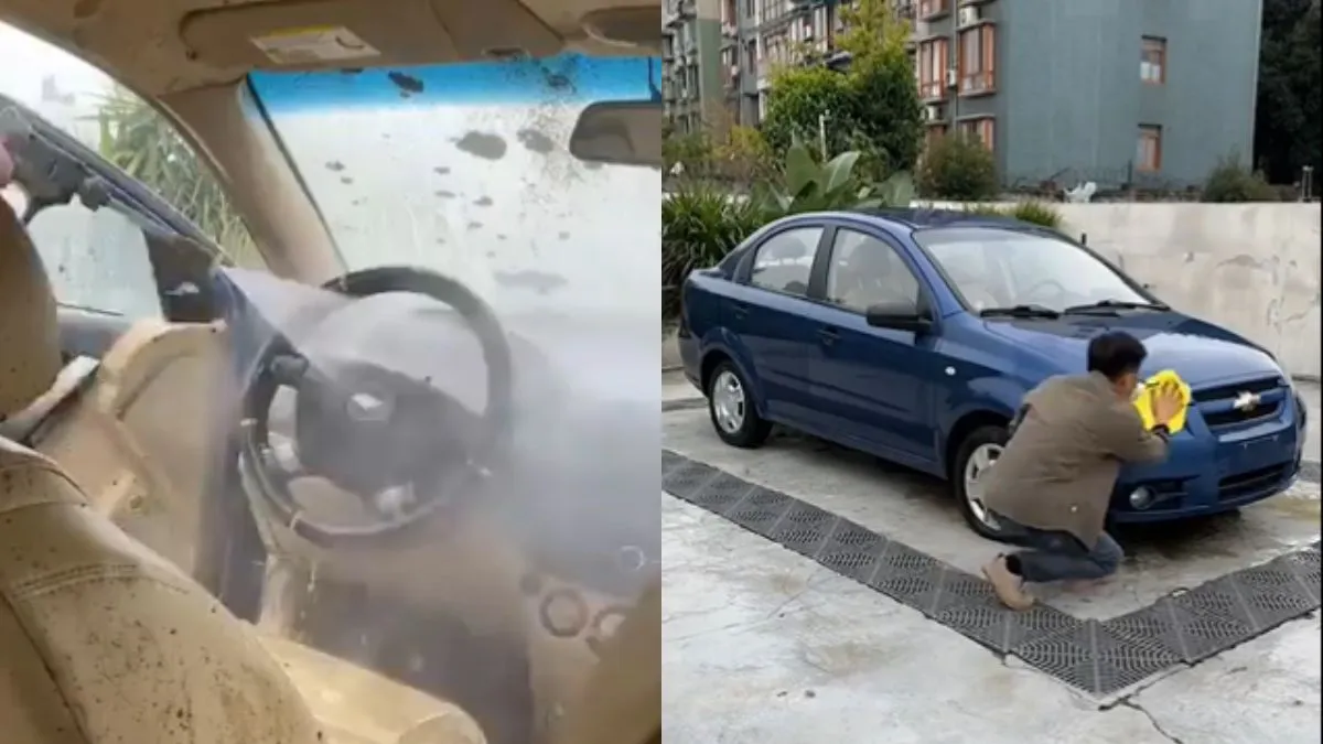 कार धोते हुए शख्स- India TV Hindi