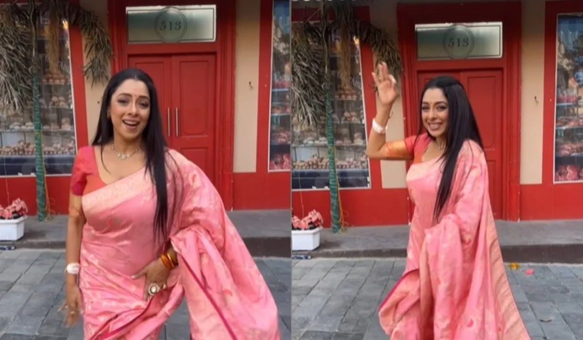 Anupamaa aka Rupali Ganguly desi dance on viral Gulabi saree song in america- India TV Hindi
