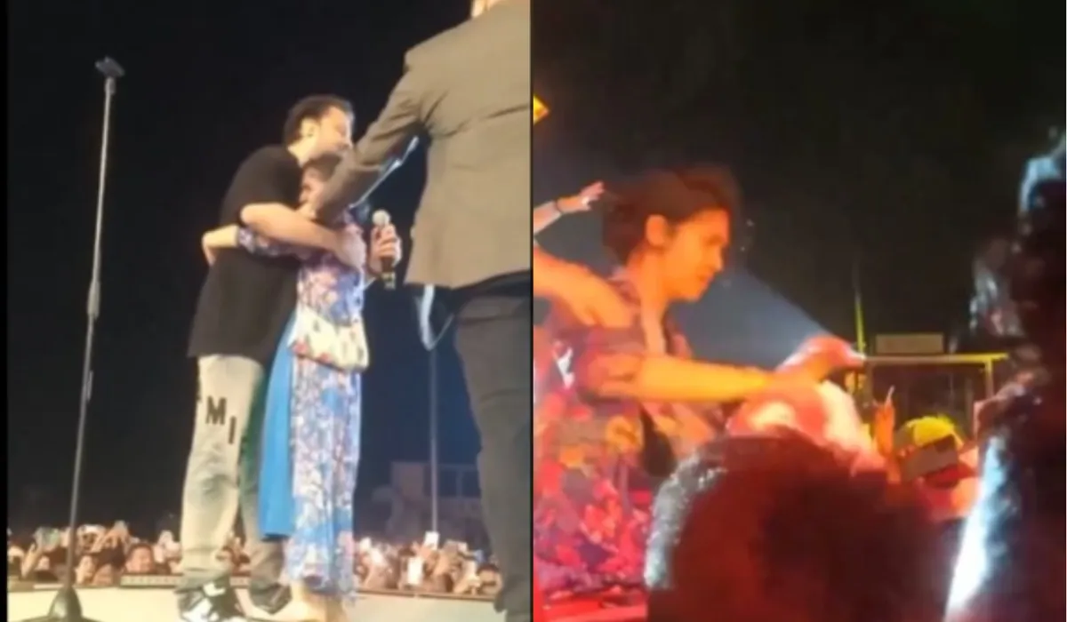 Atif Aslam Female Fan Hugs Kisses His Hand During Concert- India TV Hindi
