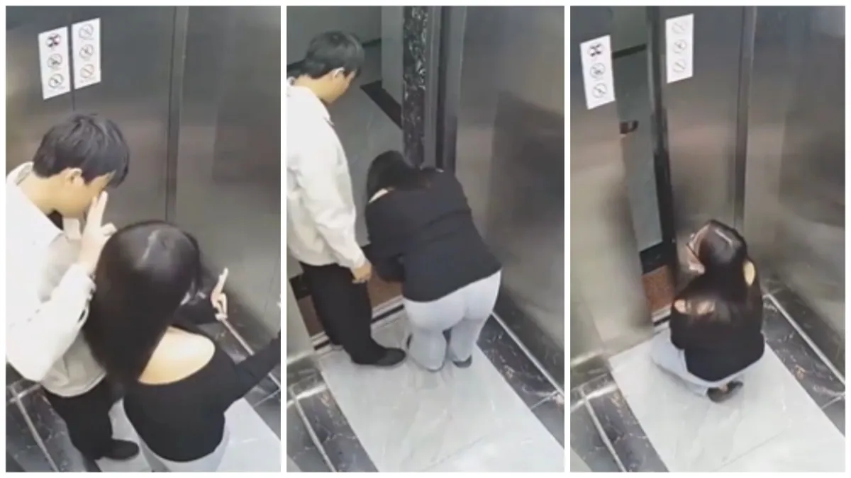 Girl crying in lift after her mobile phone fell down google trending viral videos- India TV Hindi