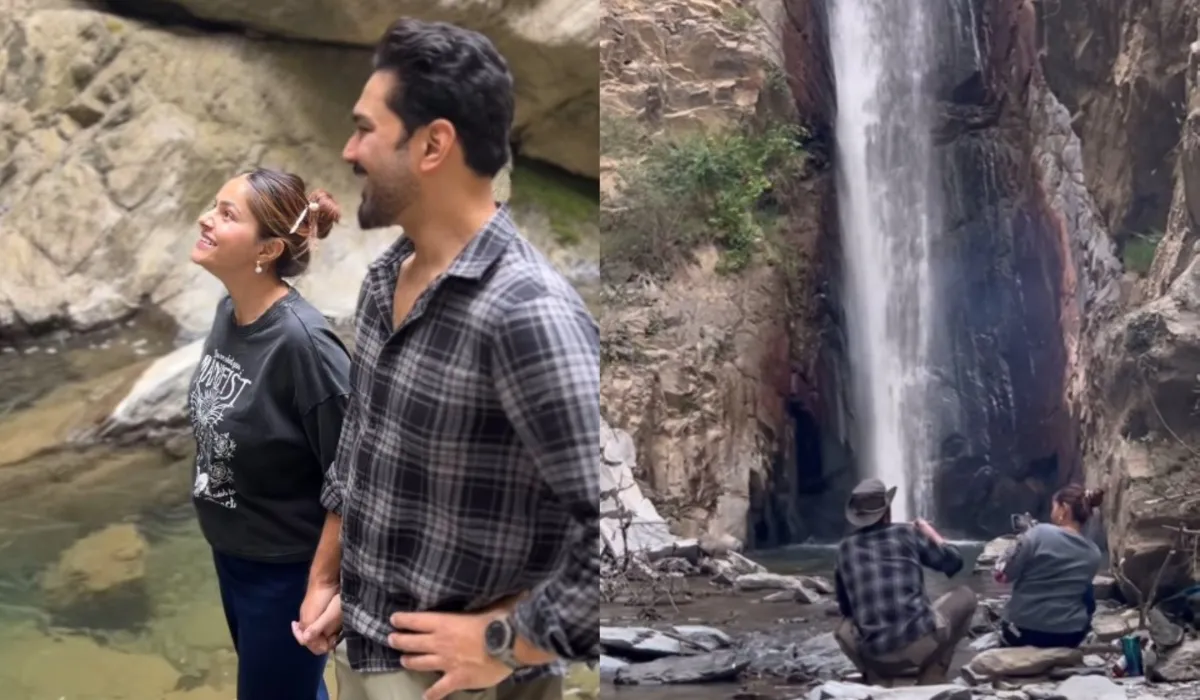 Rubina Dlaik and Abhinav Shukla have a lunch adventure in the middle of the jungle.  India TV Hindi