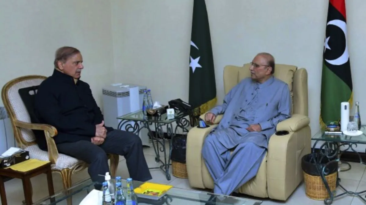 पाकिस्तान के राष्ट्रपति आसिफ अली जरदारी (दाएं) और प्रधानमंत्री शहबाज शरीफ (बाएं)- India TV Hindi