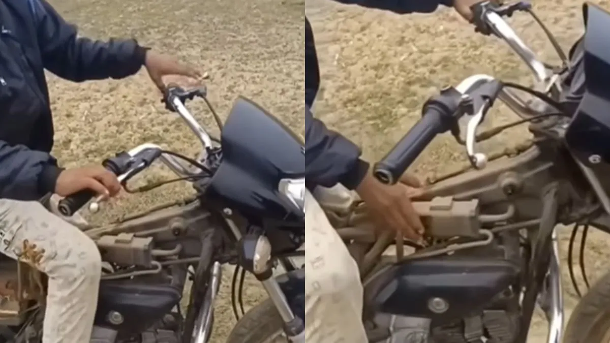 टंकी के बिना बाइक चलाता दिखा बच्चा- India TV Hindi