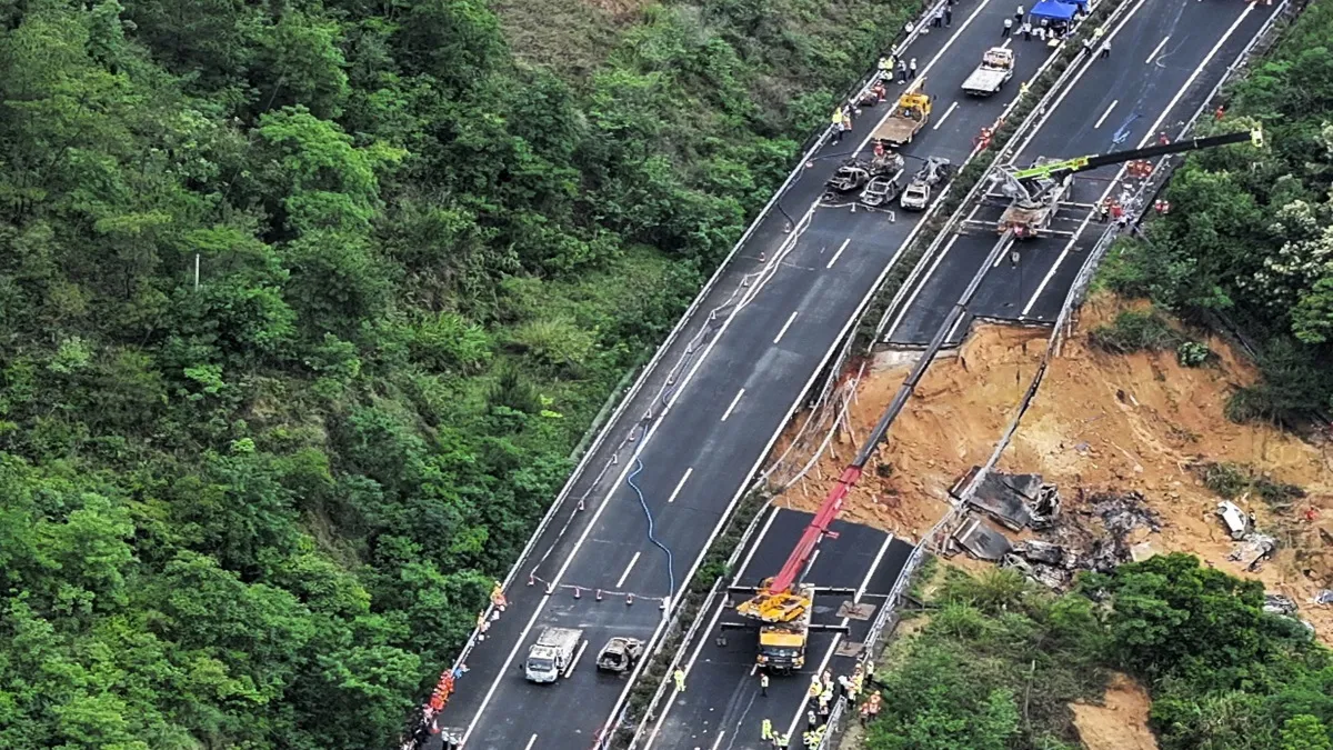 china Highway Collapses- India TV Hindi