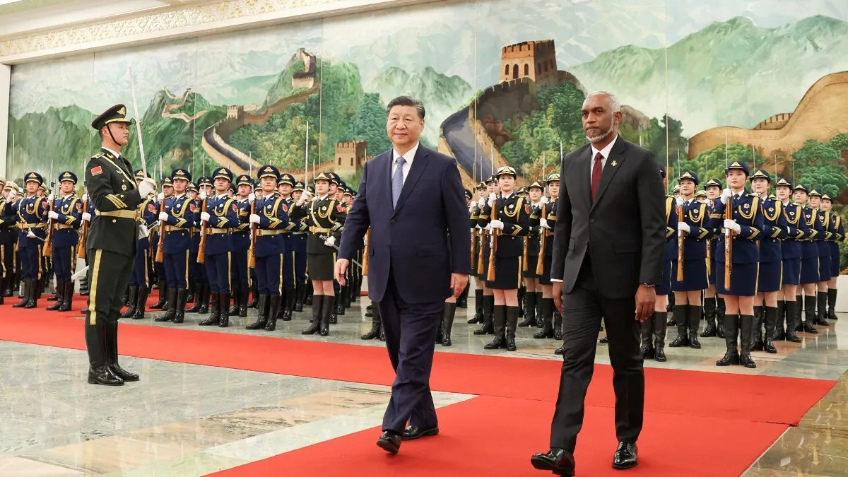 चीन के राष्ट्रपति शी जिनपिंग और मालदीव के प्रेसिडेंट मो. मुइज्जू (फाइल)- India TV Hindi
